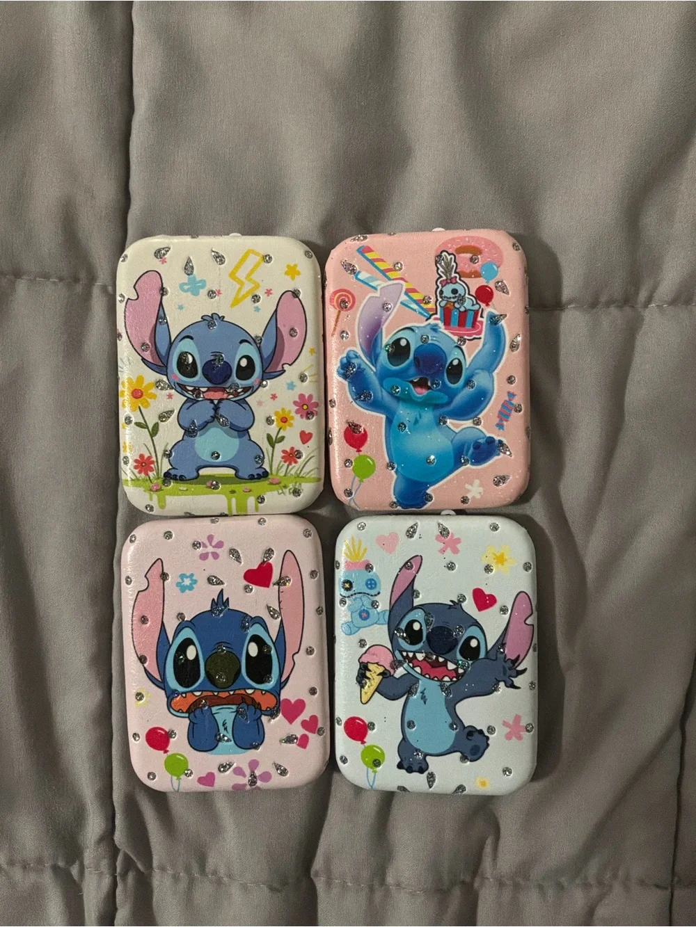 Stitch Closeable Hard Case Compact Mirrors Set of 4